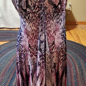 ONE WORLD Purple and Pink Maxi Dress
